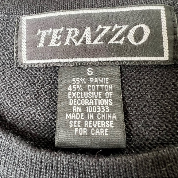 NWT TERAZZO Black Sleeveless Knit Sequins Santa Sweater Vest Women's Size S - Picture 13 of 14